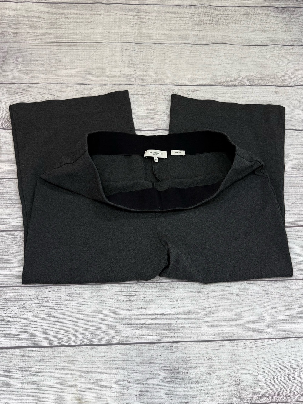 Lafayette 148 New York Gates Gray Cropped Cottagecore Pants stretch Pull On/XL - Picture 9 of 11